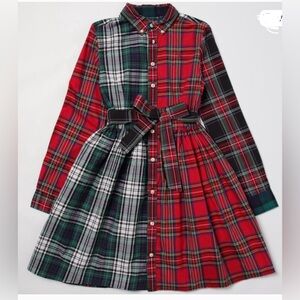 Girl Polo Ralph Lauren Multicolor Plaid Kids Dress - Size 14